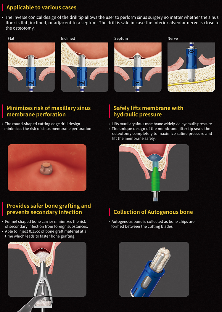 CAS-H  Hiossen Crestal Approach Sinus KIT