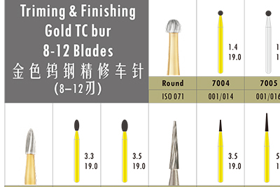  - Triming & Finishing Gold TC bur 8-12 Blades